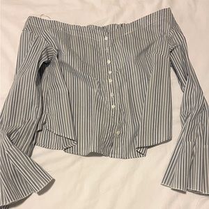 Free People off the shoulder button down top